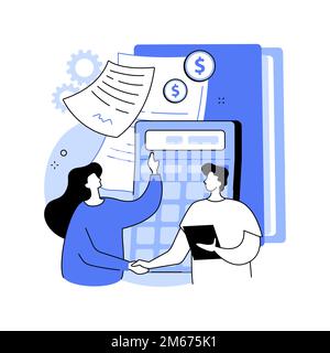 Accountant appointment abstract concept vector illustration. Schedule appointment, filing tax form, income statement and financial audit, tax agent se Stock Vector