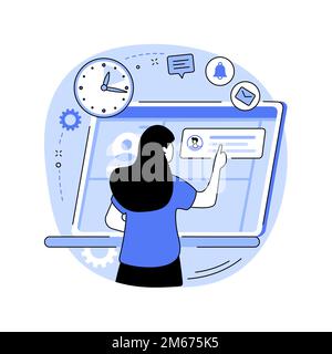 Account administrator abstract concept vector illustration. Software account administration, online administrator job, query processing, platform mana Stock Vector