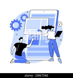 Experience design abstract concept vector illustration. User experience design, UX, UI element, web designer, software development service, mobile app Stock Vector