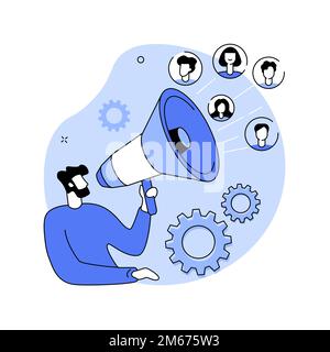 Diversity marketing abstract concept vector illustration. Inclusive marketing strategy, customized advertising approach, different communication, glob Stock Vector
