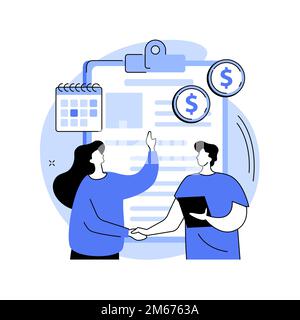 Promissory note abstract concept vector illustration. Commercial paper form, simple loan agreement, payment promise, financing source, legal document, Stock Vector