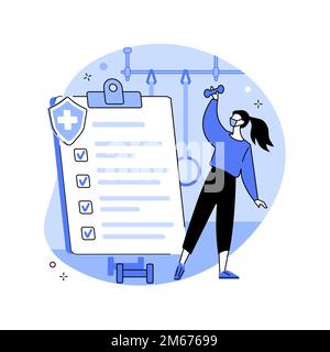 Fitness clubs and gyms pandemic regulations abstract concept vector illustration. Covid19 business restrictions ease, social distancing, clean equipme Stock Vector
