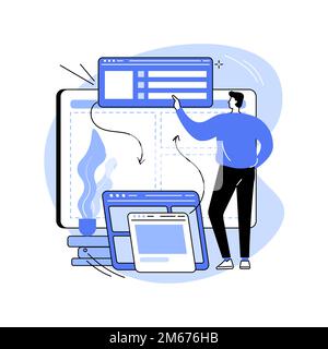 Front end development abstract concept vector illustration. Website interface, front end developer, coding and programming, development company, web p Stock Vector
