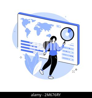 Big data visualization abstract concept vector illustration. Big data analysis tool, analytics service, visualization software, business intelligence, Stock Vector