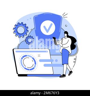 Cloud security abstract concept vector illustration. Cyber security engineering, encrypted storage service, cloud computing, data protection managemen Stock Vector