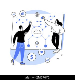 Big data architecture abstract concept vector illustration. Database architecture, information storage infrastructure, big data engineering, managemen Stock Vector
