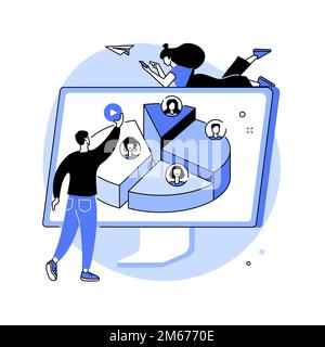Target audience abstract concept vector illustration. Market segmentation, online digital markeing, media content campaign, user engagement and intera Stock Vector