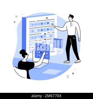 Big data engineering abstract concept vector illustration. Software engineering, massive data operation, big data architecture, database technology, l Stock Vector