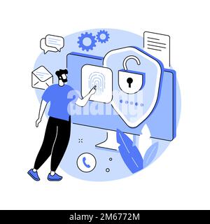Data privacy abstract concept vector illustration. Internet privacy policy, information safety regulation, personal data protection, security software Stock Vector
