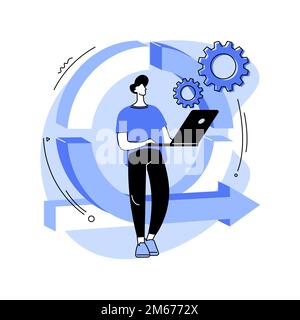 Agile project management abstract concept vector illustration. Agile approach, software development company, management method, scrum methodology, pro Stock Vector