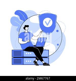 Proxy server abstract concept vector illustration. Computer networking, unblock proxy server, user and website connection, internet security settings, Stock Vector