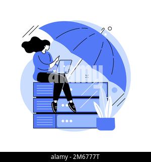 Cyber insurance abstract concept vector illustration. Cyber-insurance market, IT security, cybercrime risk data protection, information technology inf Stock Vector