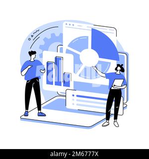 Business analysis abstract concept vector illustration. Identify business needs, determine solutions, writing project and software requirements, SWOT Stock Vector