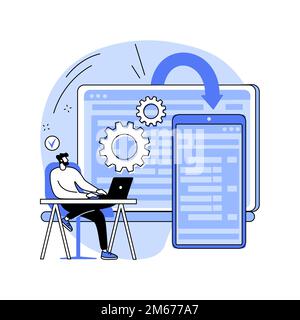 Cross-platform software abstract concept vector illustration. Multi-platform software, cross-platform program, platform-independent, application devel Stock Vector