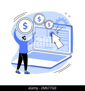PPC campaign abstract concept vector illustration. Pay-per-click model, internet marketing tools, PPC ad campaign, search engine advertising, driving Stock Vector
