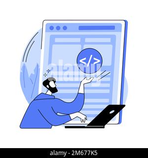 Single page application abstract concept vector illustration. SPA web page, web development trend, app inside a browser, dynamically rewriting page, r Stock Vector