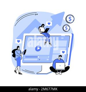 High ROI content abstract concept vector illustration. Social media marketing, online content production, high ROI publication, return on investment m Stock Vector