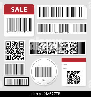 Barcode and QR code vector set Stock Vector