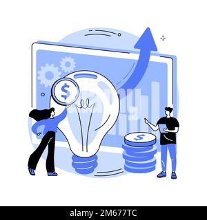 Venture investment abstract concept vector illustration. Venture capital, investment fund, startup financing process, angel investor, business growth, Stock Vector