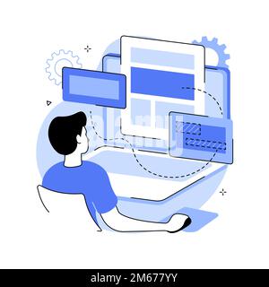 Copy optimization abstract concept vector illustration. Web text, shadow copy optimization algorithm, online business, boost traffic, target keywords, Stock Vector
