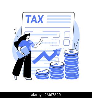 Taxable income abstract concept vector illustration. Taxable earnings calculation, tax preparation, accounting service, fiscal year, company income, c Stock Vector