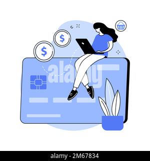 Plastic money abstract concept vector illustration. Credit and debit card, plastic banknotes, polymer cash production, economics, digital money, secur Stock Vector