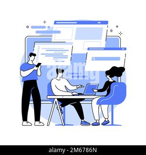 System software development abstract concept vector illustration. All in one software solution, core system modernization, web based software, databas Stock Vector