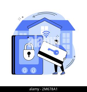 Access control system abstract concept vector illustration. Access limitation system, biometric control solution, security management software, finger Stock Vector