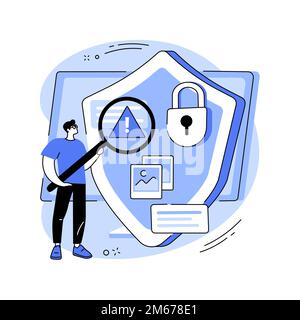 Media content control abstract concept vector illustration. Content monitoring, media control, terms of use regulations, freedom of speech, online pol Stock Vector