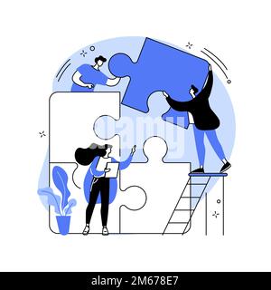 Dedicated team abstract concept vector illustration. Remote programming company, software development professionals, IT business model, offshore devel Stock Vector