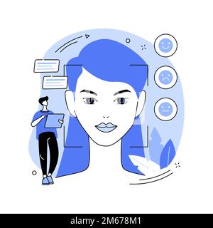 Emotion detection abstract concept vector illustration. Speech, emotional state recognition, emotion detection from text, sensor technology, machine l Stock Vector