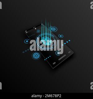 Abstract background with smartphone technology concept, stock vetor Stock Vector