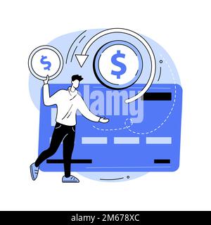 Chargeback abstract concept vector illustration. Payment dispute, pay back, credit and debit card chargeback, return on bank account, retailer money t Stock Vector