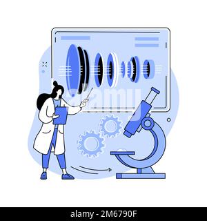Optical technology abstract concept vector illustration. Photonics research, quantum computing, data transmition, fiber optic cable network, microscop Stock Vector