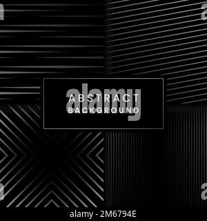 Black and gray abstract background vector set Stock Vector