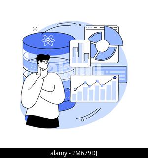 Quantum computing abstract concept vector illustration. Quantum technology, future computing, innovative information technology, computer science brea Stock Vector