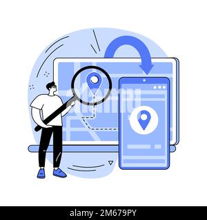 Cross-device tracking abstract concept vector illustration. Multi device use and reports, one user profile, cross-device tracking capability, analytic Stock Vector
