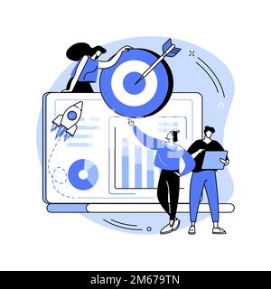 Data initiative abstract concept vector illustration. Open platform, information initiative, metadata study, data driven startup, research and develop Stock Vector