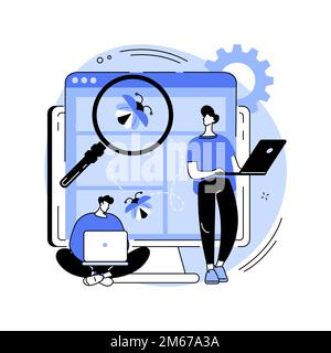 Beta testing abstract concept vector illustration. New product beta test, presale user experience, software development process, second phase testing, Stock Vector