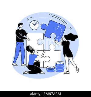 Project delivery abstract concept vector illustration. Project planning, successful management, time and budget, customer expectations, helpdesk softw Stock Vector