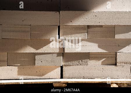 blocks of cellular concrete are stacked in a pile Stock Photo - Alamy