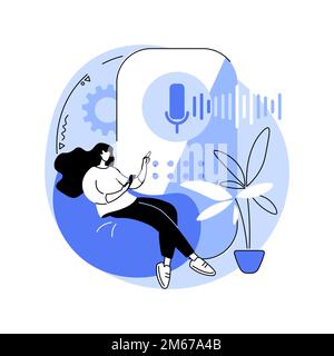 Voice control abstract concept vector illustration. Voice command system, accessibility feature, speech recognition technology, hands-free device acti Stock Vector