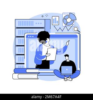 Online big data courses abstract concept vector illustration. Big data course, online degree program, digital education, study programming, distance d Stock Vector
