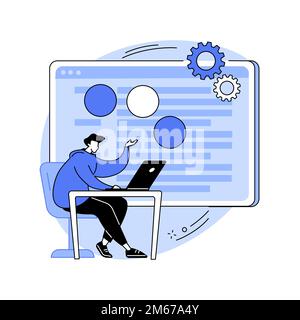Advanced computer skills abstract concept vector illustration. Skills requirement, advanced knowledge of computer science, IT specialist training, pro Stock Vector