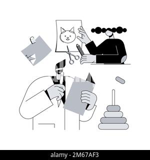 Developmental Screening abstract concept vector illustration. Child development assessment, developmental monitoring, screening practice, kids behavio Stock Vector
