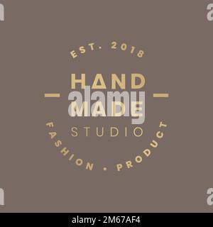 Handmade crafts logo badge vector Stock Vector Image & Art - Alamy
