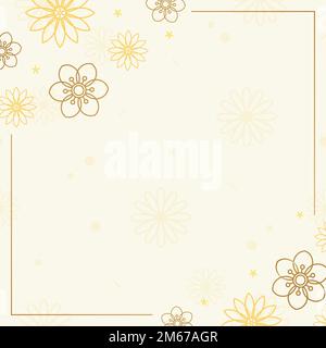 Brown flower border frame vector Stock Vector