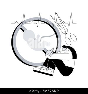 Abortion abstract concept vector illustration. Ending pregnancy, spontaneous abortion, early pregnancy, fetal rights, medical instruments, my body dec Stock Vector