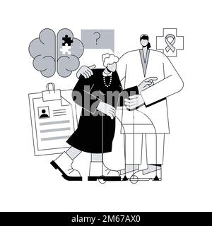 Alzheimer disease abstract concept vector illustration. Amnesia diagnosis, dementia, alzheimer treatment, degenerative disease, dotage problem, aged p Stock Vector