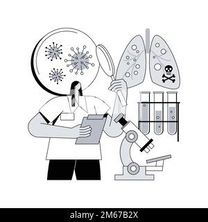 Lower respiratory infections abstract concept vector illustration. Lung infectious disease, pneumonia prevention, symptoms and diagnostics, acute lowe Stock Vector